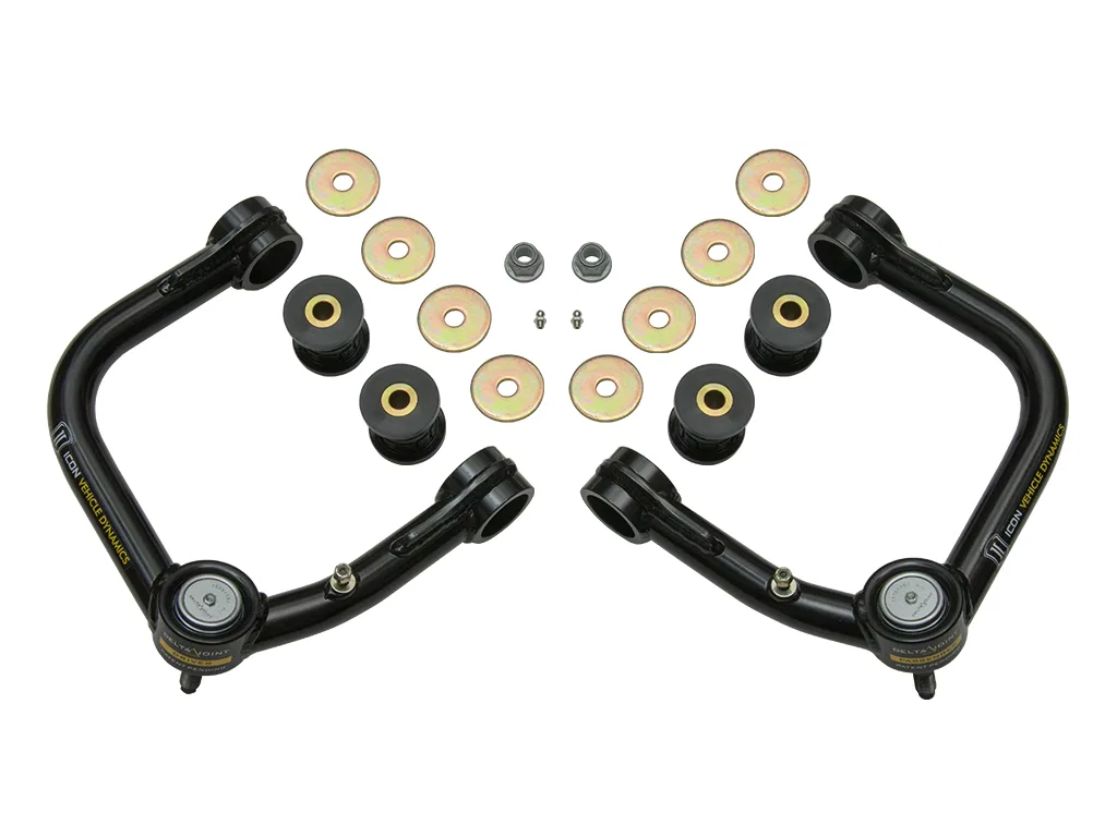 58451DJ – ICON Control Arm, Tubular Non Adjustable Black Steel Greaseable Set Of 2